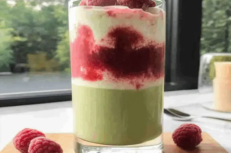 Iced Raspberry Vanilla Matcha Latte