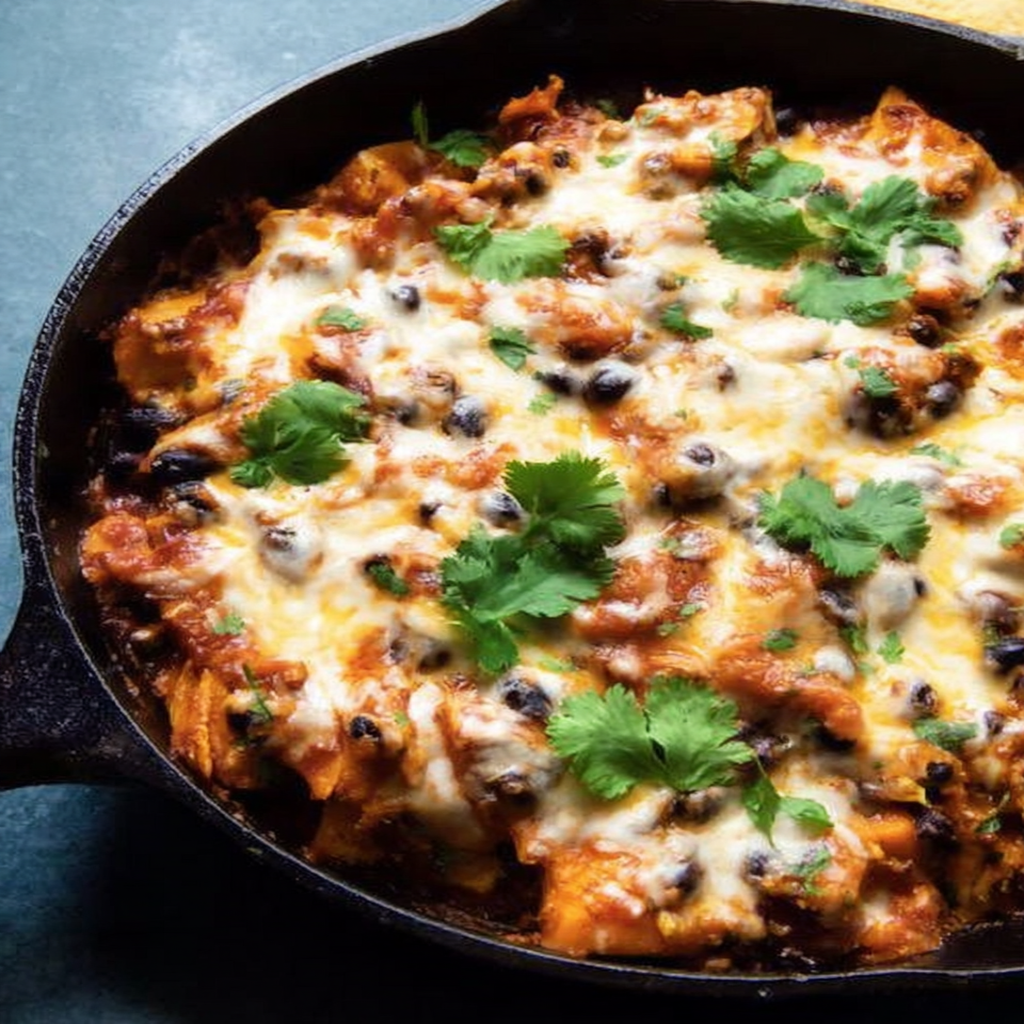 Butternut Squash & Black Bean Enchilada Skillet
