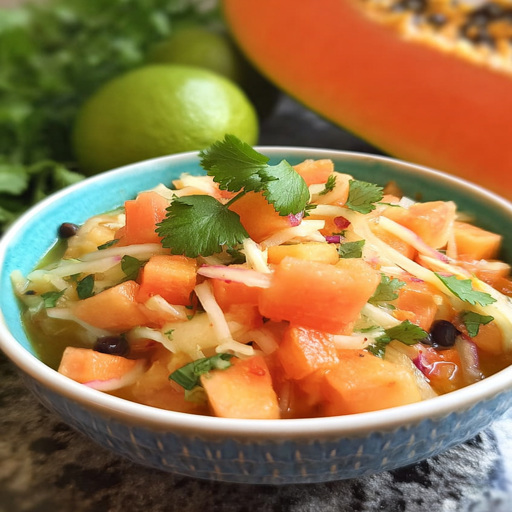 Easy Caribbean Papaya Salad