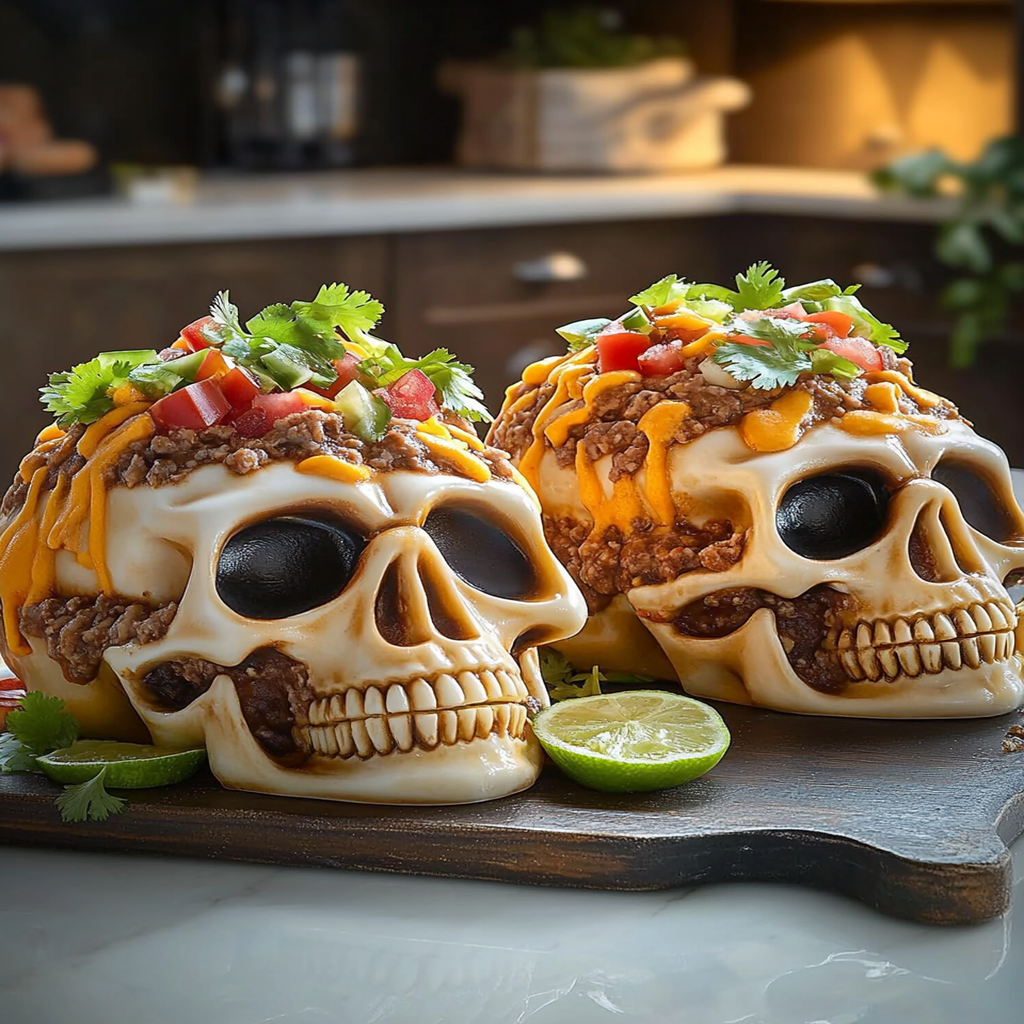 Monster Taco Skulls Appetizer Recipe