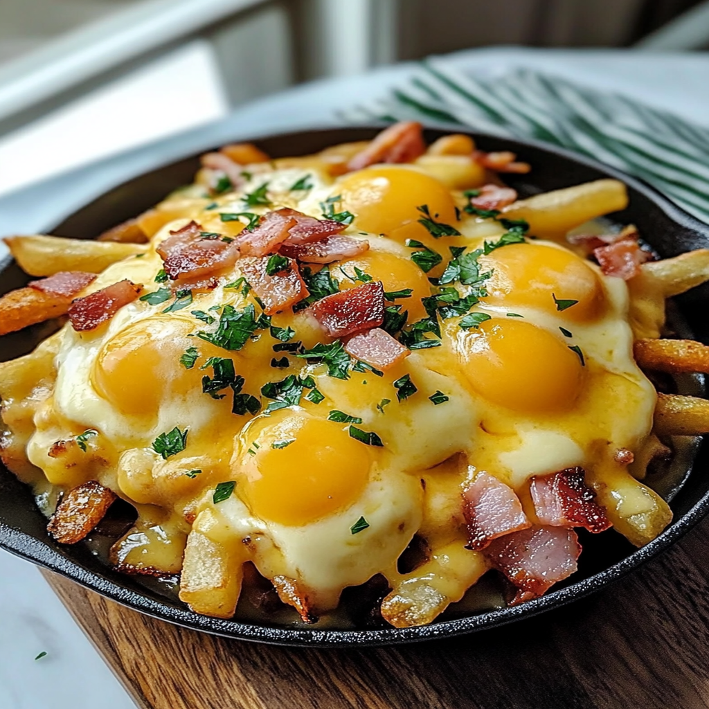 Breakfast Poutine with Hollandaise Sauce